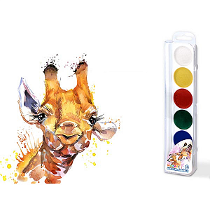 Краски акварельные  6цв медовые в пластиковом пенале "Animals Park" 