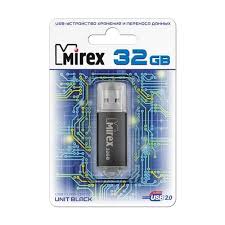 Флеш-память 32GB Mirex Unit black 32Gb USB