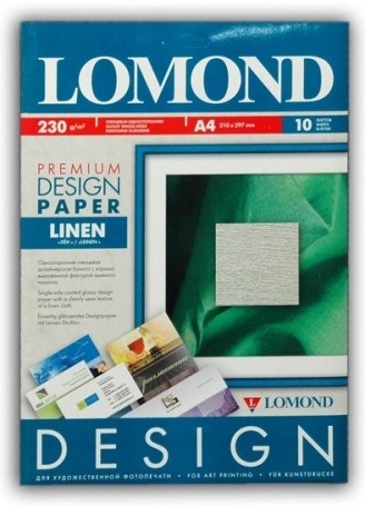 Бумага для дизайнерских работ, А4/230/10л "Лен", Lomond Premium - изображение 1