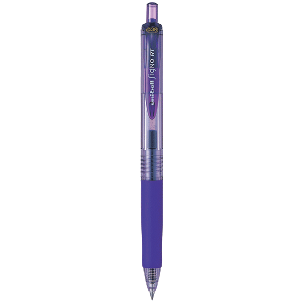 Гелевая ручка Uni-Ball прозрачный корпус синяя авто 0,38мм - изображение 1