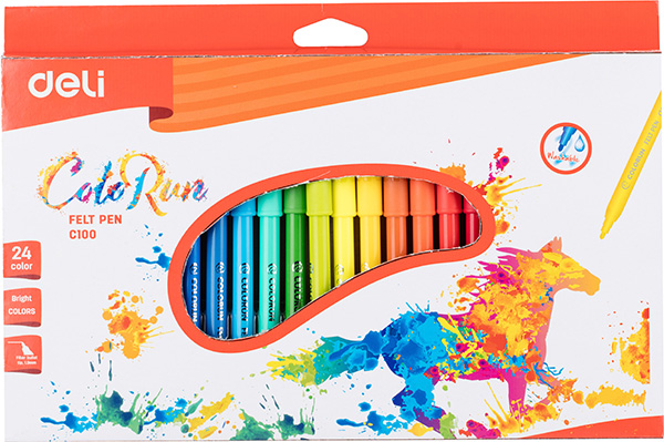 Фломастеры 24 цвета "Deli"  в картон. коробке - изображение 1