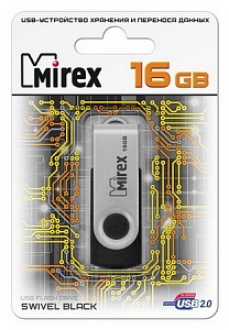 Флеш-память 16GB USB Mirex SWIVEL BLACK