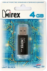 Флеш-память 4GB Mirex Unit black USB