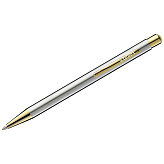 Ручка автоматическая шариковая Luxor "Nova" синяя, 1,0мм, корпус хром/золото