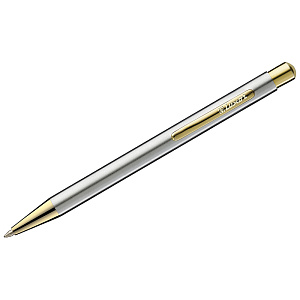 Ручка автоматическая шариковая Luxor "Nova" синяя, 1,0мм, корпус хром/золото